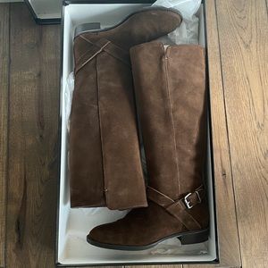 New J. Crew Brown Suede Riding Boots Size 6
